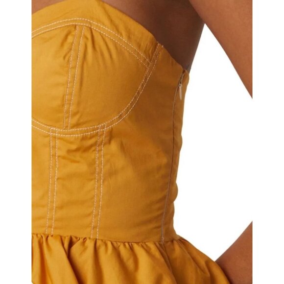 NWT Misa Los Angeles Rosie Cotton Poplin Maxi Dress Sweetheart Neckline Yellow L - Picture 15 of 16